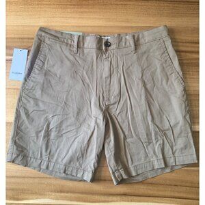Goodfellow The Every Wear Mens Flat Front Chino Shorts w/ Pockets Khaki Size 32